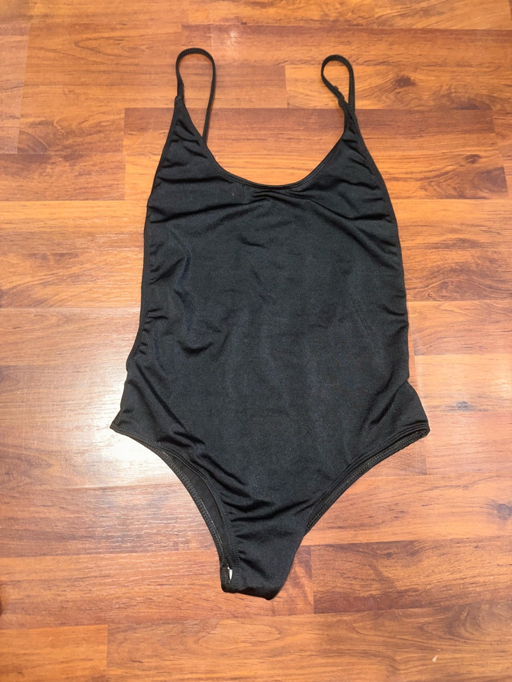 Amazon Women's Black One-Piece Swimsuit with Thin Straps